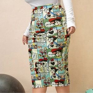 Shein Plus Comic Print Pencil Skirt